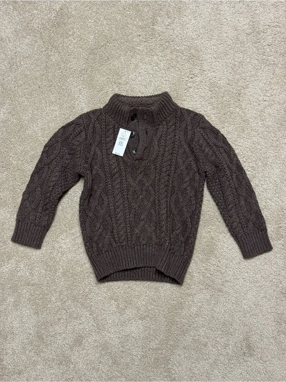 Gap Kids cable knit henley mock neck sweater
